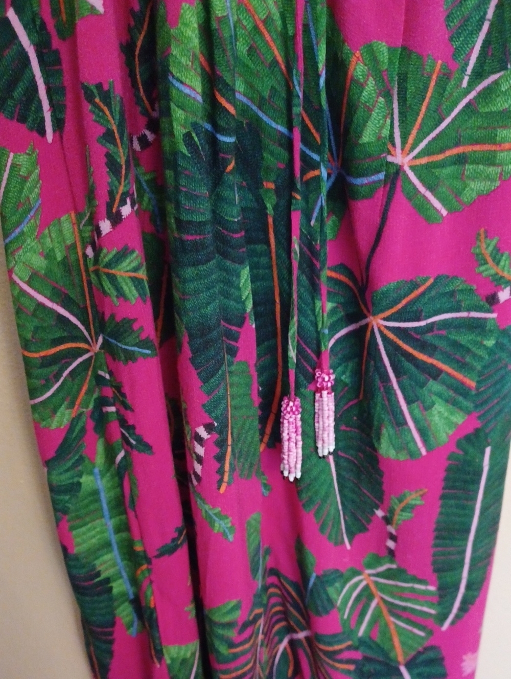FARM Rio Anthropologie Leaves Midi Dress SZ M Tropical Colorful - Picture 13 of 16